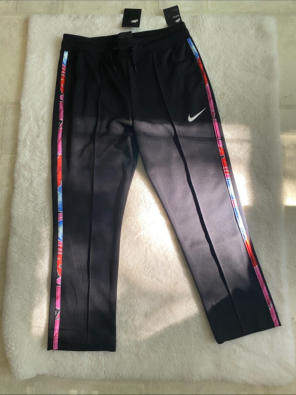 Nike Black Joggers with Multicolor Side Panels